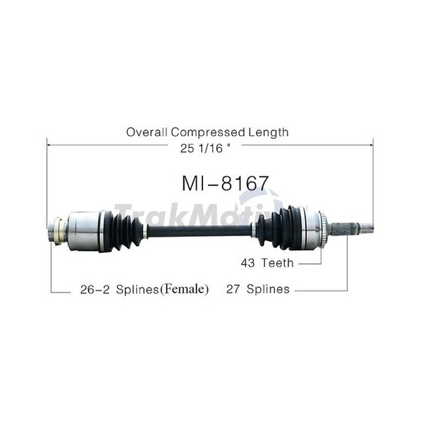 Surtrack Axle Cv Axle Shaft, Mi-8167 MI-8167